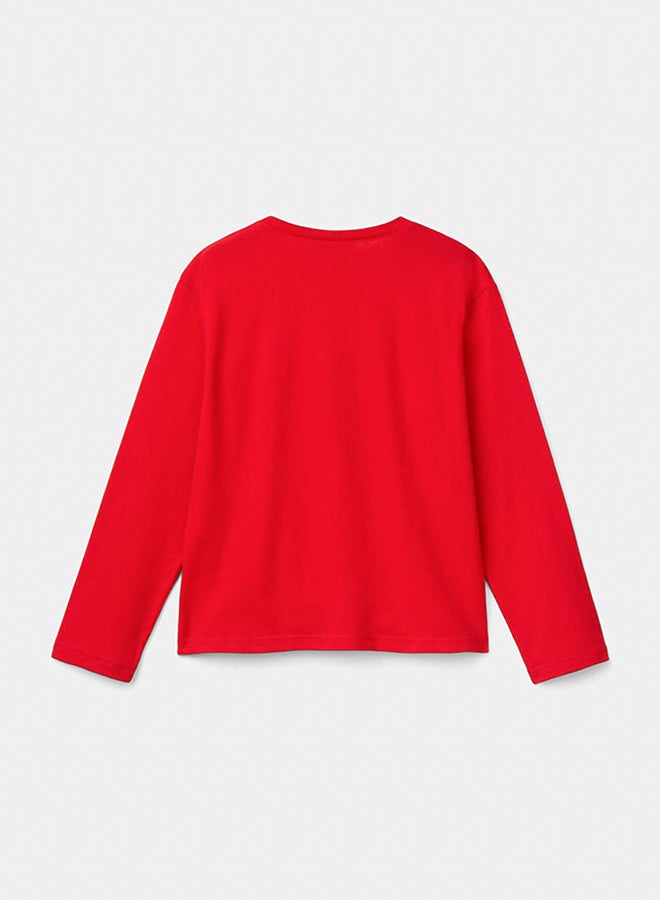 بينيتون الفتيات ميني وميكي ماوس عيد الميلاد تي شيرت - Image 2