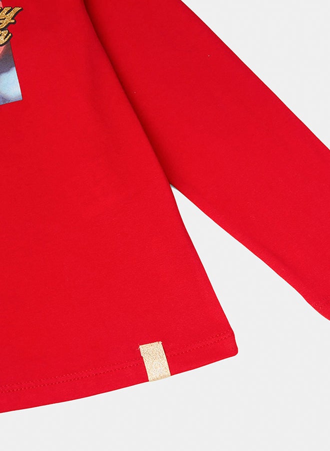 بينيتون الفتيات ميني وميكي ماوس عيد الميلاد تي شيرت - Image 3