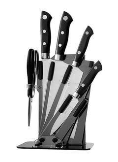 AGD 5-Piece Kitchen Knife Set With Stand YG-603 Silver/Black  - Image 1