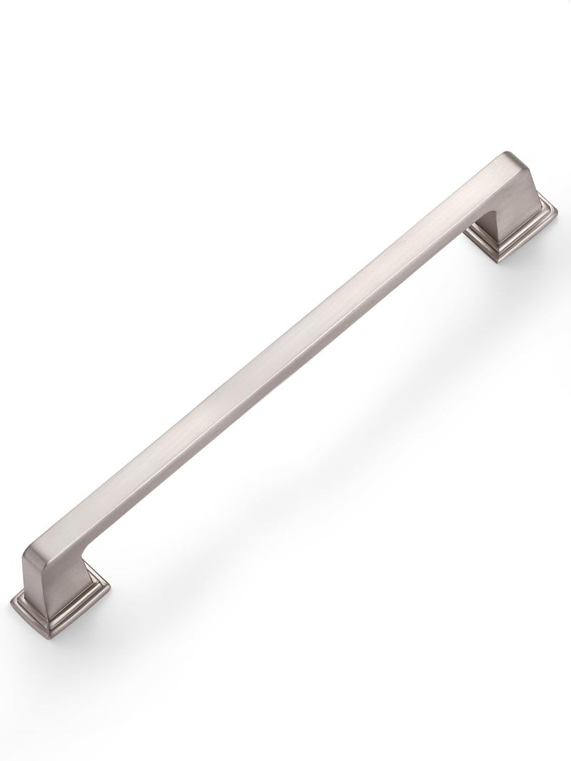 Sorwduerm 5 Pack Brushed Nickel Cabinet Pulls Square 6.3""(160Mm) Hole Center Silver Cabinet Handles Drawer Pulls Cupboard Kitchen Hardware - Image 1