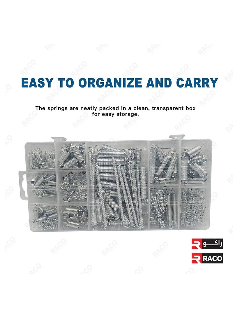 RACO RACO 200Pcs Spring Assortment Set, Zinc Plated Steel Compression and Extension Springs Kit, Metal Tension Springs Replacement Kit for All Types of Home Repairs and DIY Projects  - Image 5