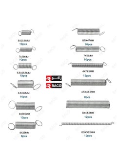 RACO RACO 200Pcs Spring Assortment Set, Zinc Plated Steel Compression and Extension Springs Kit, Metal Tension Springs Replacement Kit for All Types of Home Repairs and DIY Projects  - Image 2