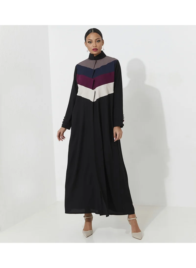 Rosette Abaya Embellished abaya collar colors Cutting
