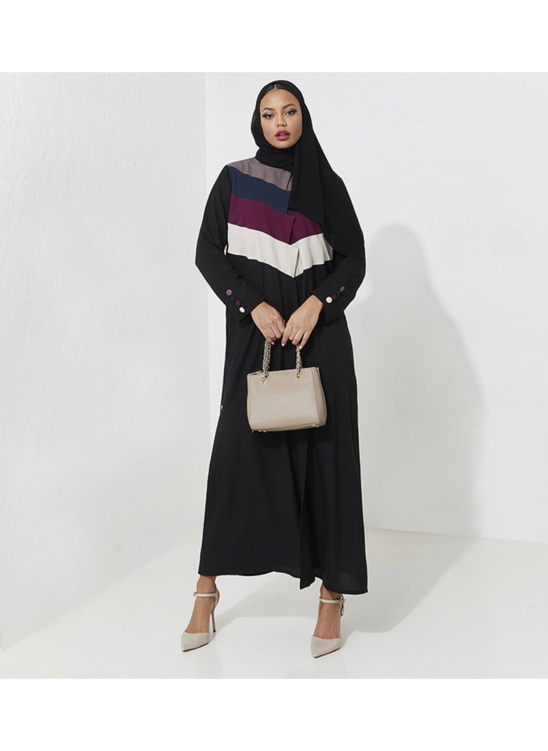 Rosette Abaya Embellished abaya collar colors Cutting  - Image 1