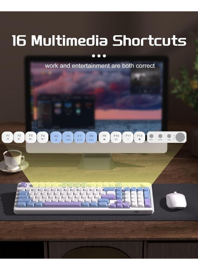 MageGee Wireless Gaming Keyboard and Mouse Combo V560, RGB Backlit Rechargeable Mechanical Feel 2.4GHz Quiet Blue White Purple Keyboard Mouse for Mac Laptop PC Gamer - Image 5