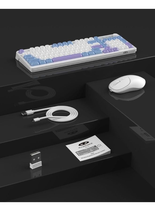 MageGee Wireless Gaming Keyboard and Mouse Combo V560, RGB Backlit Rechargeable Mechanical Feel 2.4GHz Quiet Blue White Purple Keyboard Mouse for Mac Laptop PC Gamer - Image 3