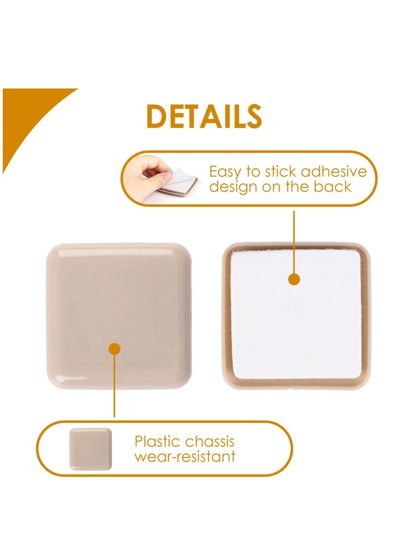 SYOSI Furniture Sliders Sliding Pads Self Adhesive Gliders 90mm for Heavy Duty Furniture Movers to Protect Carpet Rugs Hardwood Floor Surfaces for Table and Chair Legs Square 12pcs  - Image 5