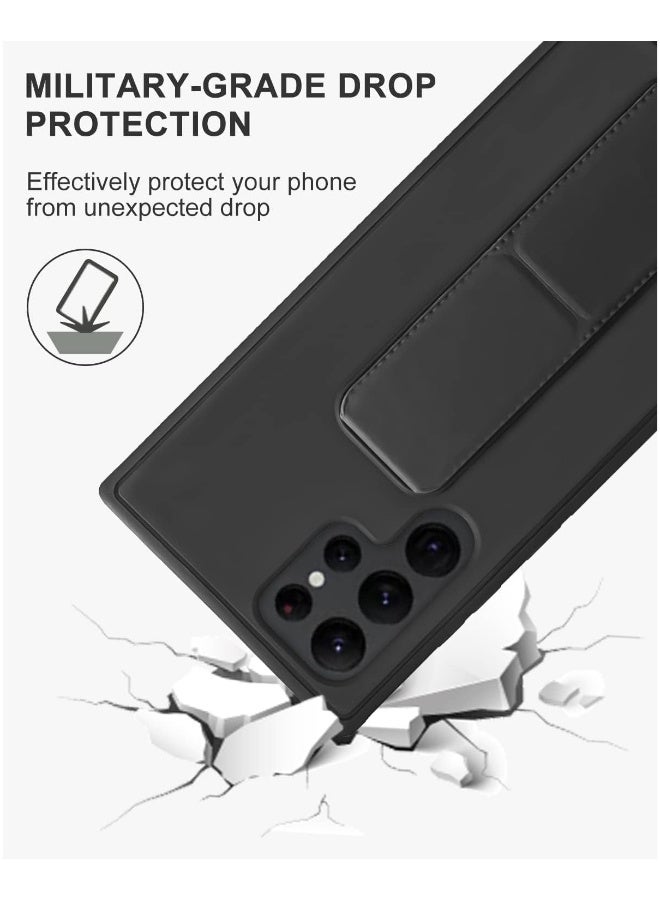 DUSALA Case for Samsung Galaxy S25 Ultra Back Stand Case Magnetic Car Holder Soft Silicone Horizontal & Vertical Kickstand Cover Wrist Strap for Galaxy S25 Ultra - Image 5