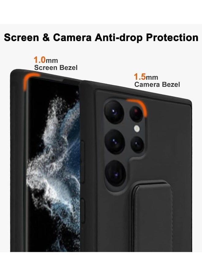 DUSALA Case for Samsung Galaxy S25 Ultra Back Stand Case Magnetic Car Holder Soft Silicone Horizontal & Vertical Kickstand Cover Wrist Strap for Galaxy S25 Ultra - Image 3