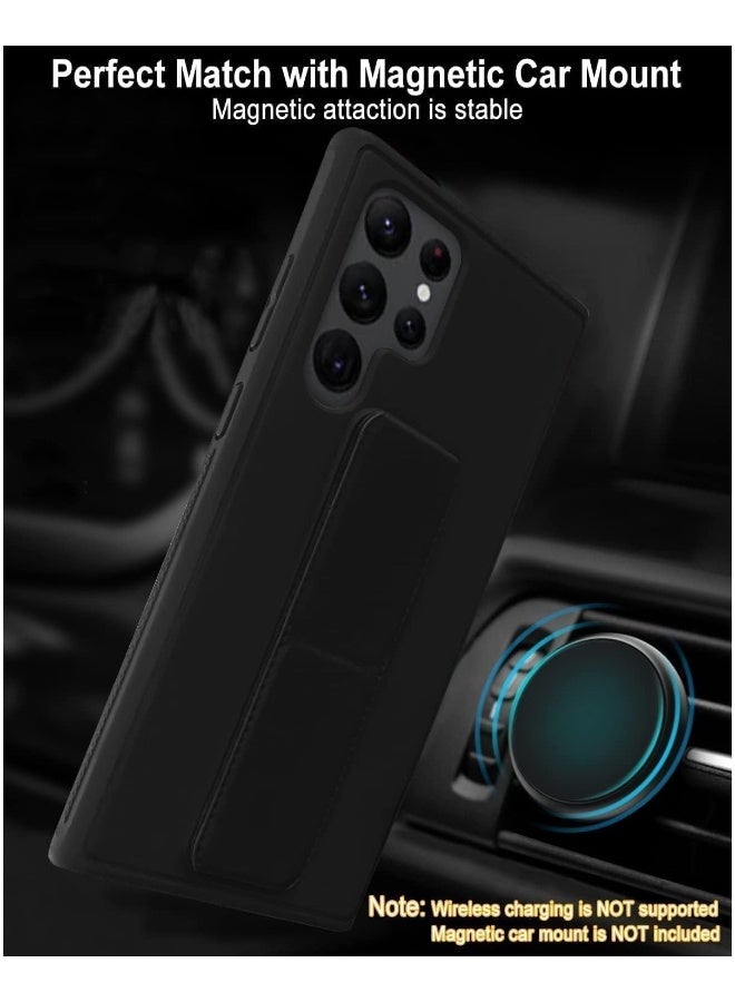 DUSALA Case for Samsung Galaxy S25 Ultra Back Stand Case Magnetic Car Holder Soft Silicone Horizontal & Vertical Kickstand Cover Wrist Strap for Galaxy S25 Ultra - Image 2