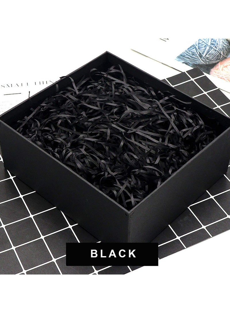 100 Grams Raffia Gift Filler Paper Shreds Grass Craft Shredded Tissue for Basket Filling Decoration Box DIY Packaging and Party Supplies Accessories Black - Image 2