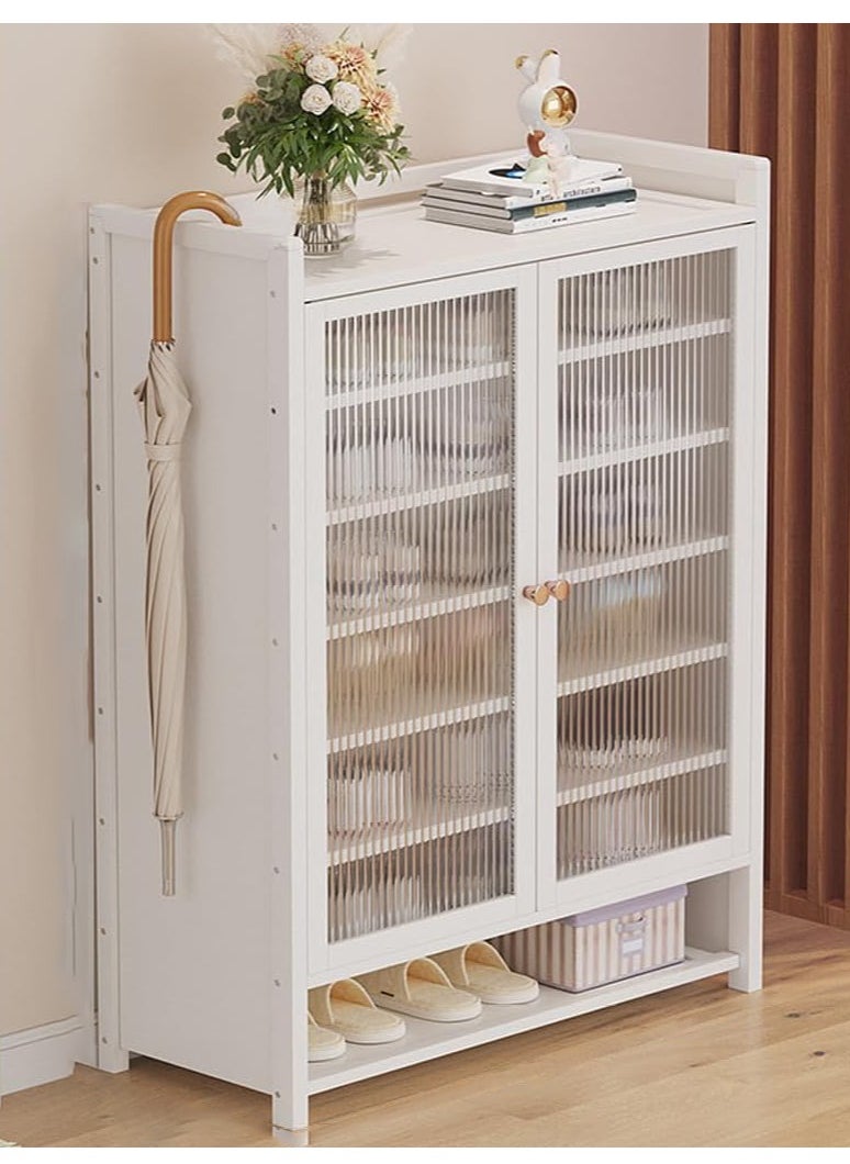 LEDIN - Household Shoe Cabinet Home Doorway Hallway Integrated Corridor External Shoe Rack Storage cabinet (2 doors 8 floors white) - Image 1