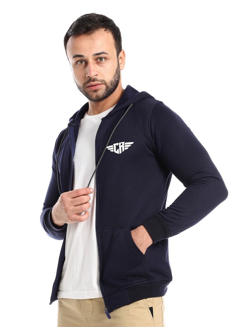 سيزار هودي رجالي طباعة ومزود بسوستة وجيوب أمامية - Image 2