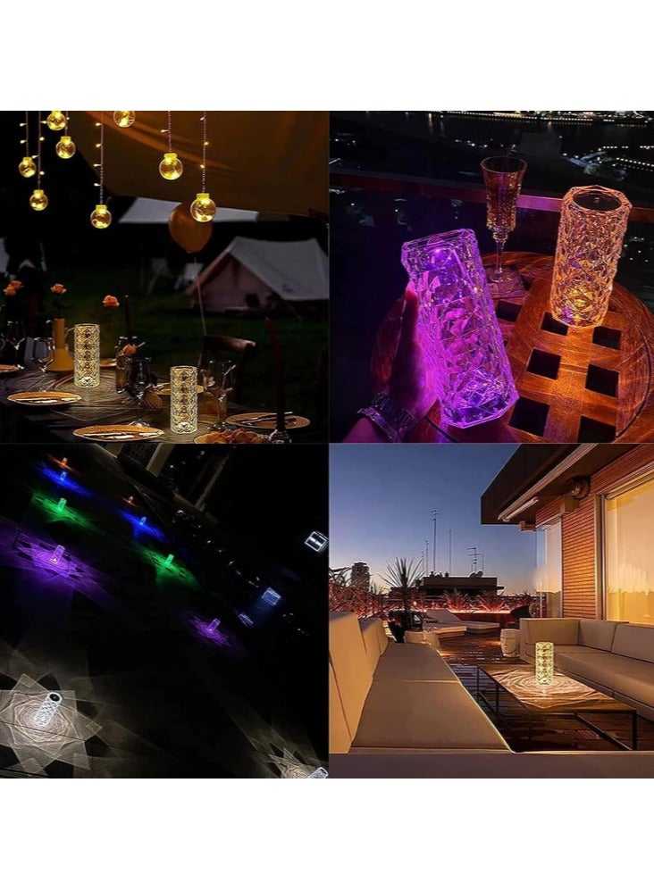اباجورة كريستال 16 لون مع ريموت للتحكم في لون الاضائة، لمبة كريستال ليد كرستال مضيئة بألوان متعددة، لمبة سهاري وديكور سهاريه بتصميم ماسي ثلاثي الأبعاد، بلورة كريستال مضيئة قمر، لمبة ليد مع ريموت كنترول متعدد الالوان، قابلة للتعتيم مع 16 لون RGB، مصباح مكتب قابل لإعادة الشحن عبر USB لغرفة النوم، المعيشة، المنزل، المكتب، شفاف - Image 4