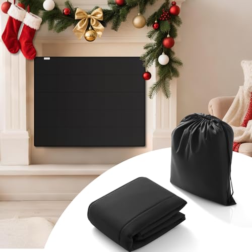PAWBOSE Magnetic Fireplace Cover - Stop Heat Loss & Keep Drafts Out with Built-in 12 Strong Magnets for Iron Fireplace Frame, 36x32 Inch - Image 1