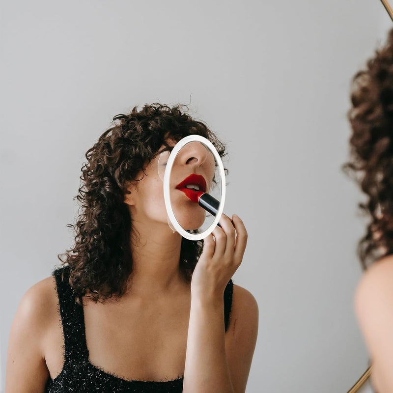 FAVOMOTO Magnifying Makeup Mirror with 3 Suction Cups 6.4-inch 10x Magnification Cosmetic Vanity Mirror Portable White Single-Sided for Bathroom and Travel Use - Image 4