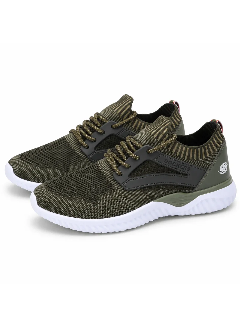 Dockers By Gerli Dockers by Gerli Men's Breathable Knit Lace-Up Sneakers - Olive Green