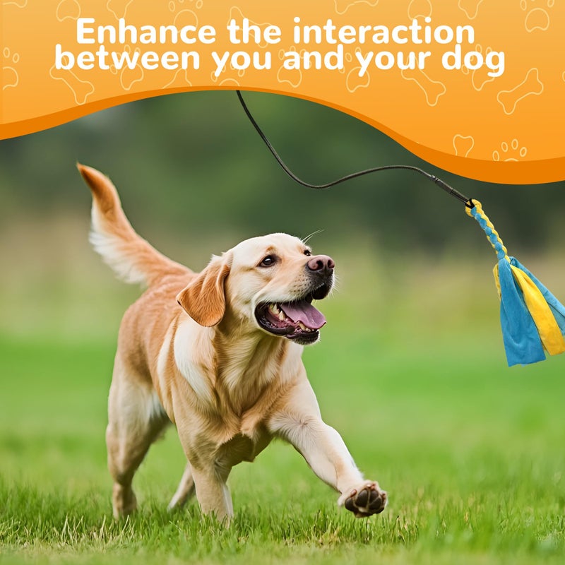 GRETMIX Flirt Pole for Dogs, Interactive Dog Toys Extendable Teaser Wand with Lure Chewing Toy, Chase and Tug of War for Small Medium Large Dogs Training Playing Exercise - Image 5