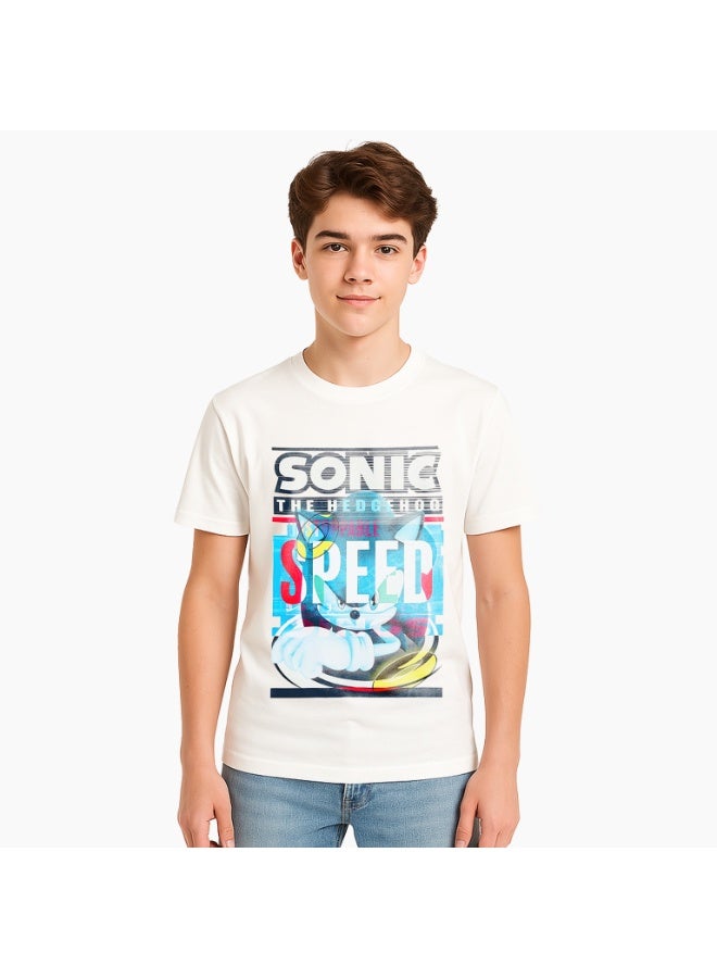 SONIC SEGA  Boy's Sonic Short Sleeve 100% Cotton T-Shirt - Image 1