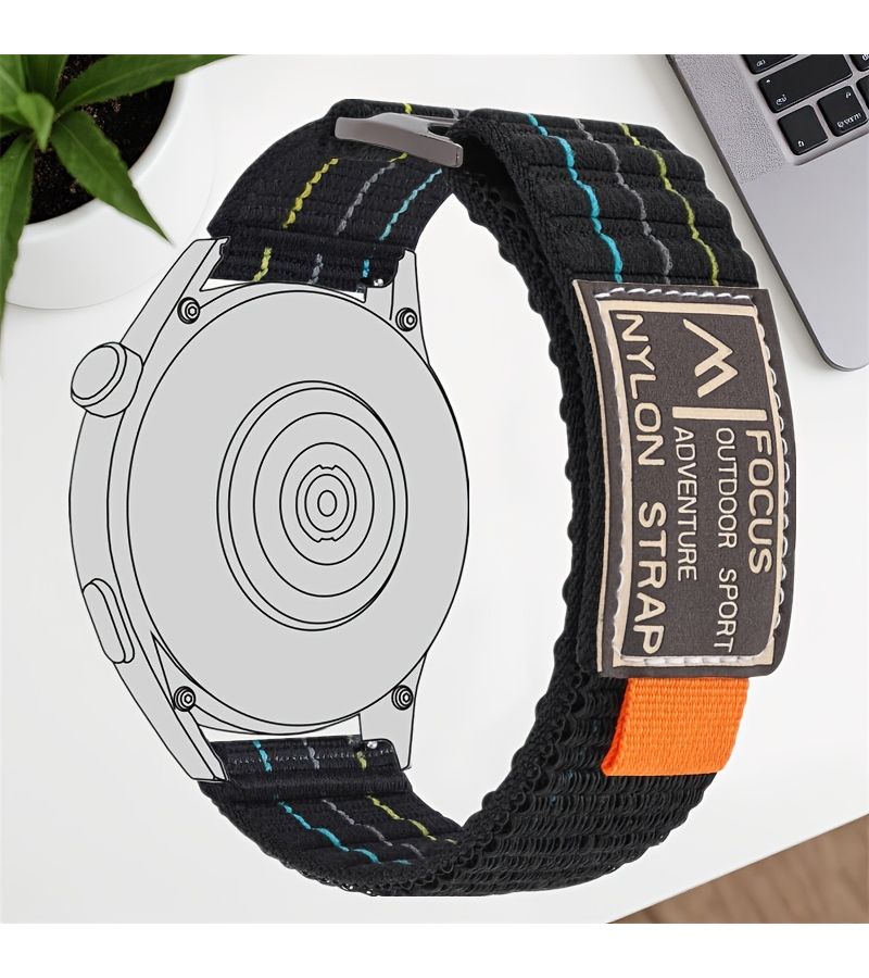Quick Release 22mm Nylon Watch Strap For Galaxy Watch Series Breathable Comfortable Durable Strong Fitness Running Outdoor Mountaineering Powder Sand - Image 4