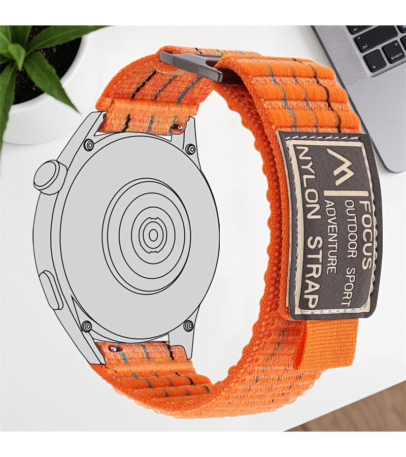 Quick Release 22mm Nylon Watch Strap For Galaxy Watch Series Breathable Comfortable Durable Strong Fitness Running Outdoor Mountaineering Powder Sand - Image 5