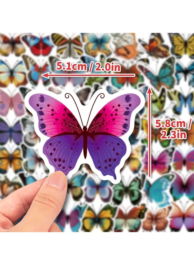 Goolsky 50pcs Colorful Butterfly Waterproof Doodle Sticker DIY Creative Motorcycles Stickers For Car Laptop Phone Case Luggage Water Bottle Cup Skateboard - Image 2