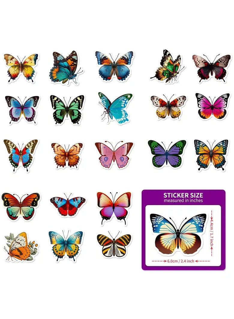 Goolsky 50pcs Colorful Butterfly Waterproof Doodle Sticker DIY Creative Motorcycles Stickers For Car Laptop Phone Case Luggage Water Bottle Cup Skateboard - Image 4