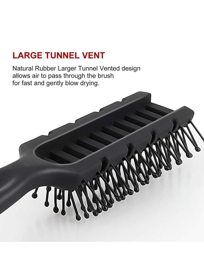 BALON Vent Hair Brush 11 Row Vented Hairbrush For Men And Women Vent Brushes With Ball Tipped Bristles For Wet Short Curly Straight Hair Blow Drying Quickly(Black) - Image 5