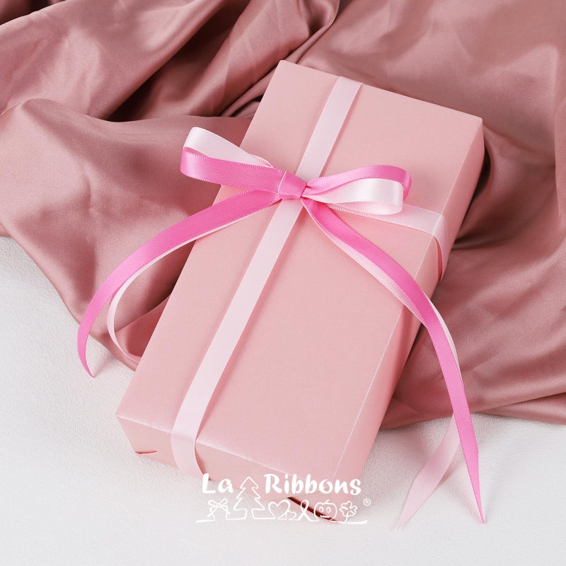 LaRibbons 3/8 Inch 100 Yard Pink Satin Ribbon for Crafts, 10 Yd/Roll 10 Rolls Pink Double Faced Satin Ribbon Pack for Gift, Wedding Party Decoration - Image 2