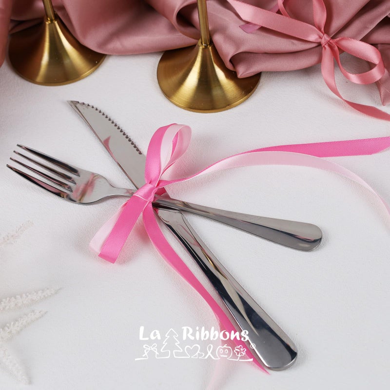 LaRibbons 3/8 Inch 100 Yard Pink Satin Ribbon for Crafts, 10 Yd/Roll 10 Rolls Pink Double Faced Satin Ribbon Pack for Gift, Wedding Party Decoration - Image 4