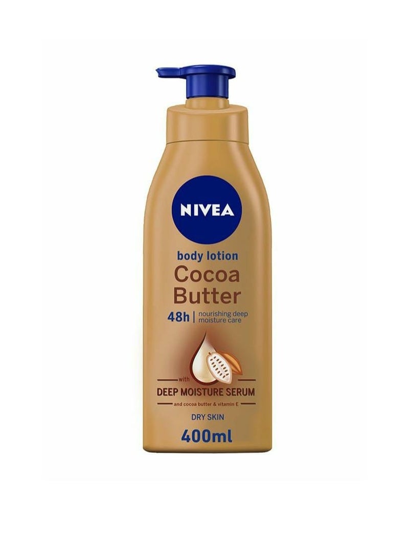 Nivea Cocoa Butter Body Lotion, Vitamin E, Dry Skin 400ml - Image 1