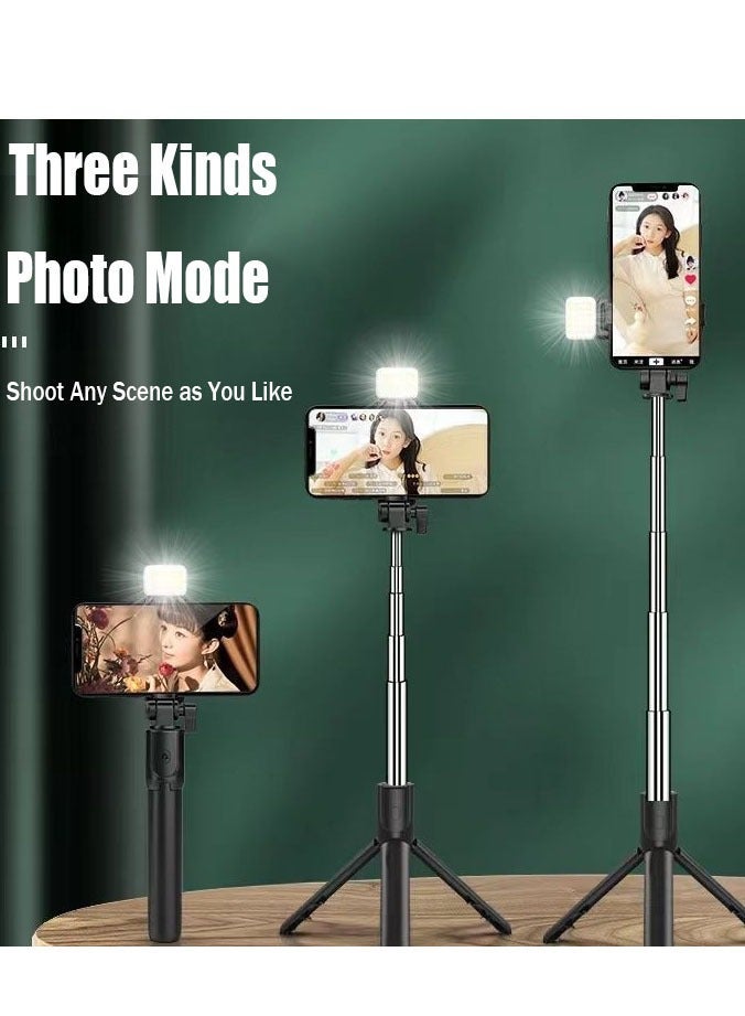 Selfie Tripod with Light, Mobile Phone Holder Lightweight Tripod with Detachable Bluetooth Wireless Remote Phone Holder, Also Suitable for Tiktok Vlog Youtuber Video Recording - Image 4