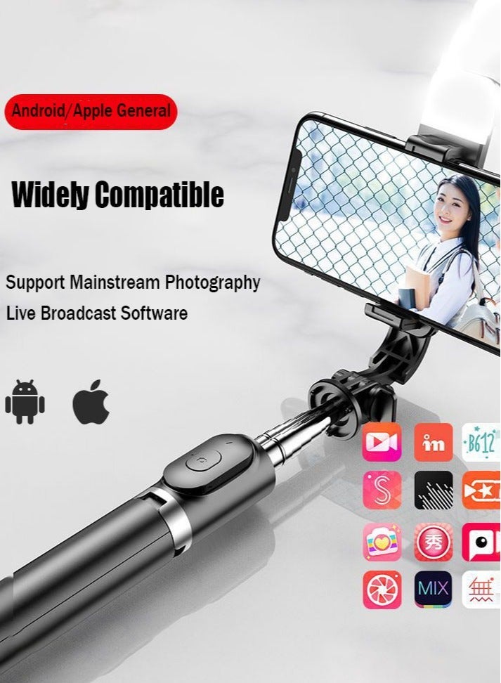 Selfie Tripod with Light, Mobile Phone Holder Lightweight Tripod with Detachable Bluetooth Wireless Remote Phone Holder, Also Suitable for Tiktok Vlog Youtuber Video Recording - Image 3