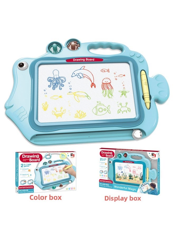 Children's Learning Writing Board Magnetic Drawing Board Color Cartoon Marine Animal Parent-child Painting Toys-Color:628-90 【color Box Packaging】】 - Image 5