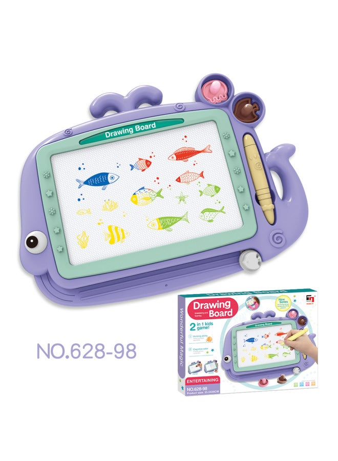 Children's Learning Writing Board Magnetic Drawing Board Color Cartoon Marine Animal Parent-child Painting Toys-Color:628-90 【color Box Packaging】】 - Image 4