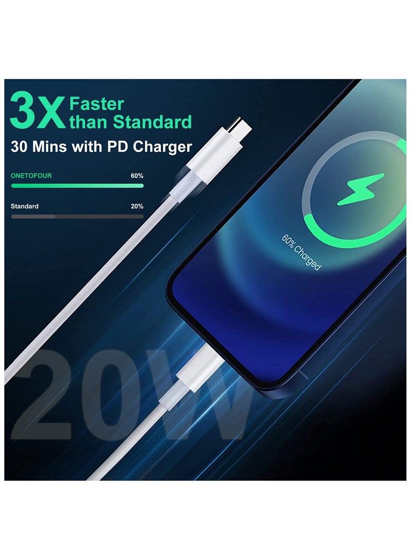 كابل USB C إلى Lightning (2-Pack)، كابل شحن سريع معتمد من Apple MFi 1 متر، كابل شحن سريع من النوع C متوافق مع Apple iPhone 13/12/11 Pro/11/XS MAX/XR/8/7 Plus، iPad - Image 2