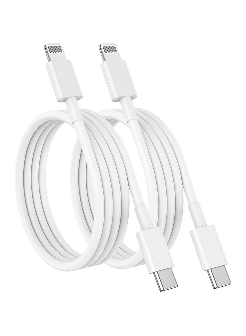 كابل USB C إلى Lightning (2-Pack)، كابل شحن سريع معتمد من Apple MFi 1 متر، كابل شحن سريع من النوع C متوافق مع Apple iPhone 13/12/11 Pro/11/XS MAX/XR/8/7 Plus، iPad - Image 1