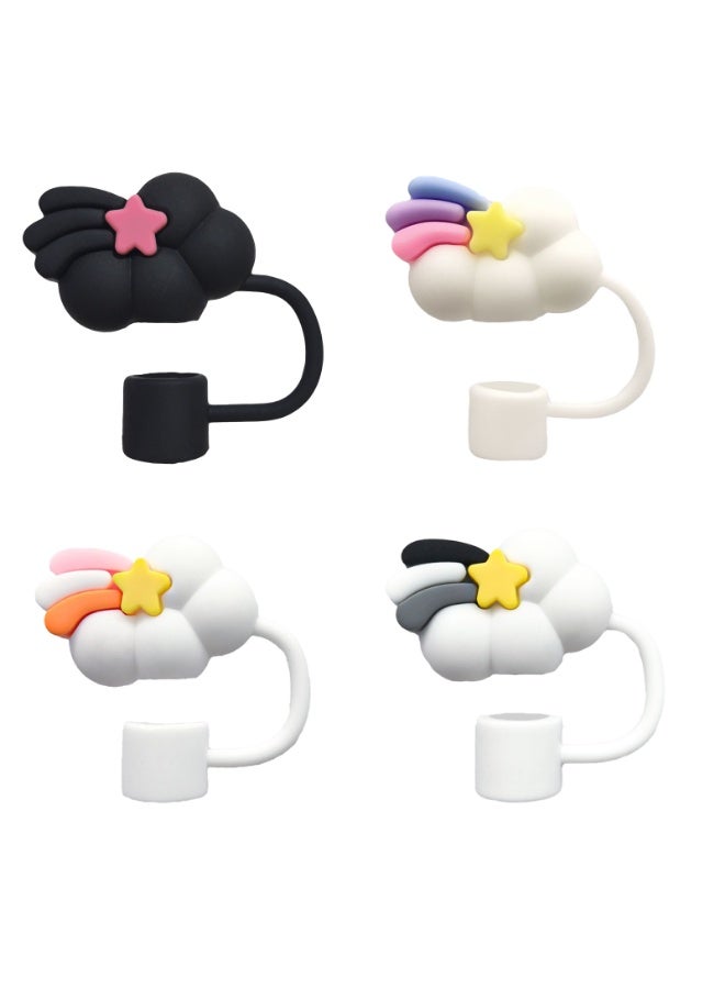 Reusable Straw Cover Cap 10mm Straw Topper Cup Tips Lids Drinking Straw Cap for Stanley 30&40 Oz Cup Gifts for Kids Party Favors，4 pcs - Image 2