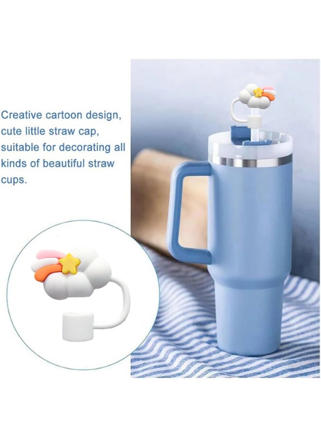 Reusable Straw Cover Cap 10mm Straw Topper Cup Tips Lids Drinking Straw Cap for Stanley 30&40 Oz Cup Gifts for Kids Party Favors，4 pcs - Image 3