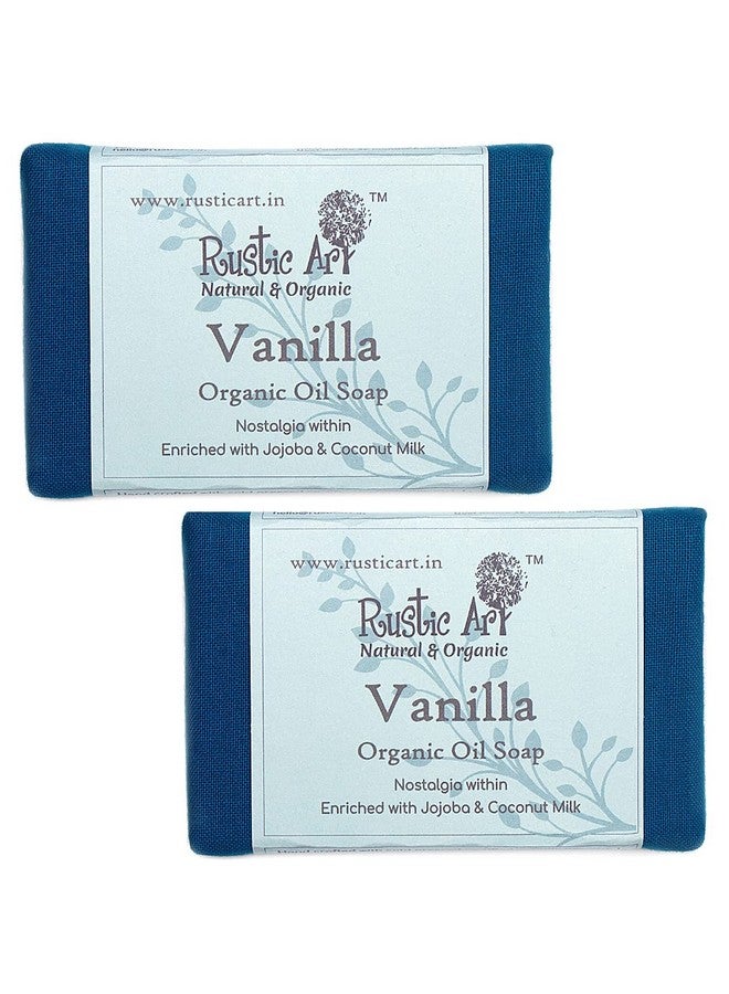 Rustic Art Organic Vanilla Soap for Kids | Coconut Milk & Aloevera | For All Skin Types | Coldprocessed | 100g (Pack of 2)