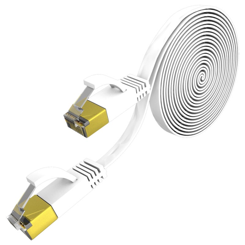 Cat7 Ethernet Cable: 3ft 3-Pack, 4 Shielded Twisted Pair Copper Wires, 10000Mbps High Speed Transmission - Enhanced Network Performance, RJ45 Connectors for Gaming, Computers, Routers, Switches, Print - Image 1
