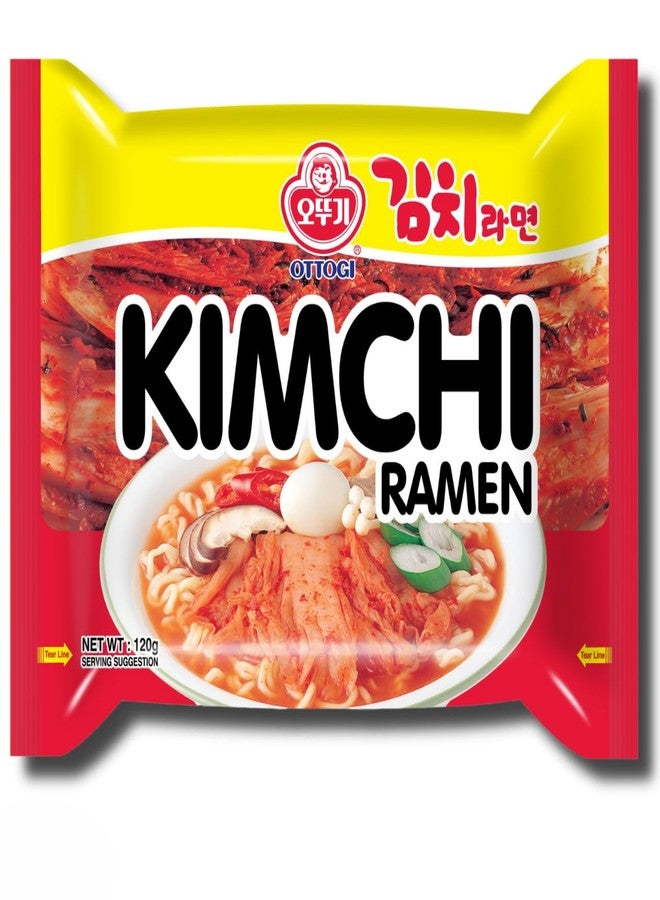 Ottogi Kimchi Ramen Korean Style Instant Noodles 120g, Pack of 5 (600g) | Non-Vegetarian Noodle | The Product of Korea - Image 1