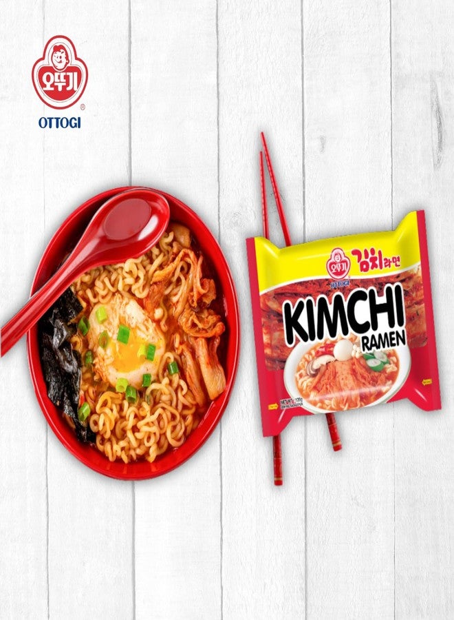 Ottogi Kimchi Ramen Korean Style Instant Noodles 120g, Pack of 5 (600g) | Non-Vegetarian Noodle | The Product of Korea - Image 3