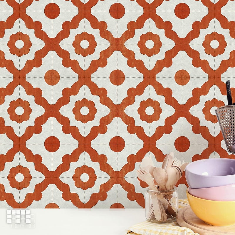 MOSAICOWALL Mosaicowall DIY Peel and Stick Floor Tiles Wall Tiles for Kitchen Living Dining Room Matte Flooring Tile FST0176 X 6 Inches Pack of 12  - Image 5