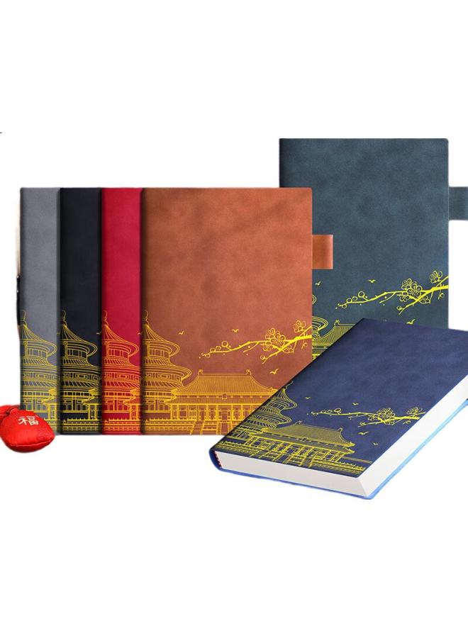 Longe [Lowest Price Online] Langjie 360-Page Notebook, National Trend Style Journal, Business Lambskin Cover Notebook, Stationery, Thickened Diary, Office Meeting Record Book, Customizable Logo - Image 3