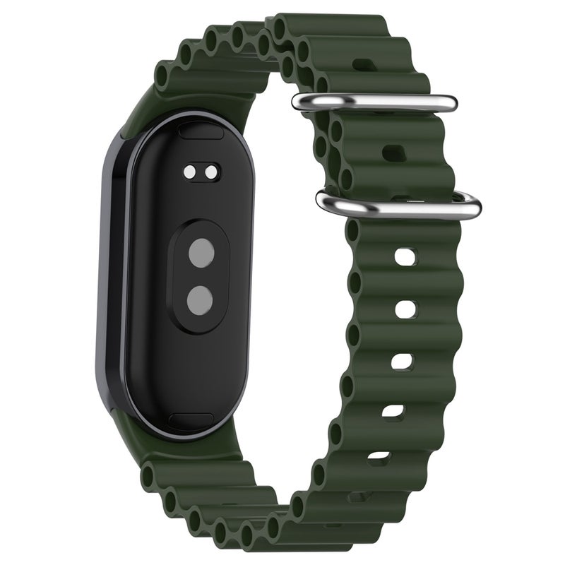 erorex For Xiaomi Mi Band 8 Ocean Silicone Watch Band(Green) - Image 2