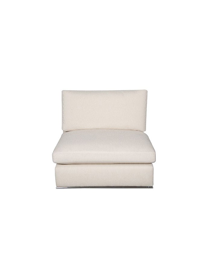 DANUBE HOME Paddington 1 Seater Armless Fabric Modular Sofa Accent Chair Modern Design One Seat Sofas Comfortable Living Room Seating Furniture For Home L 96 x W 103 x H 66 cm Ivory  - Image 1