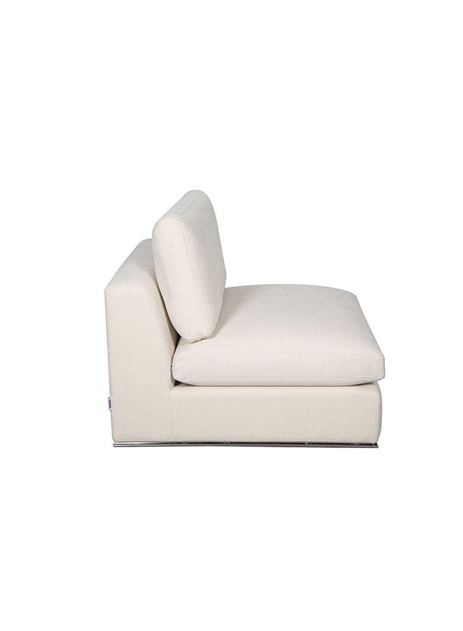 DANUBE HOME Paddington 1 Seater Armless Fabric Modular Sofa Accent Chair Modern Design One Seat Sofas Comfortable Living Room Seating Furniture For Home L 96 x W 103 x H 66 cm Ivory  - Image 3