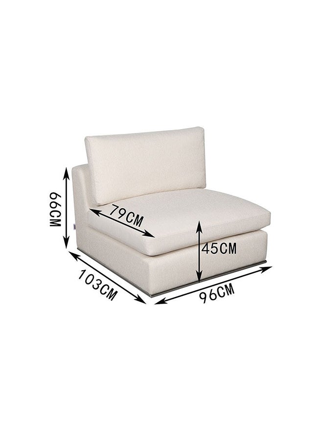 DANUBE HOME Paddington 1 Seater Armless Fabric Modular Sofa Accent Chair Modern Design One Seat Sofas Comfortable Living Room Seating Furniture For Home L 96 x W 103 x H 66 cm Ivory  - Image 5