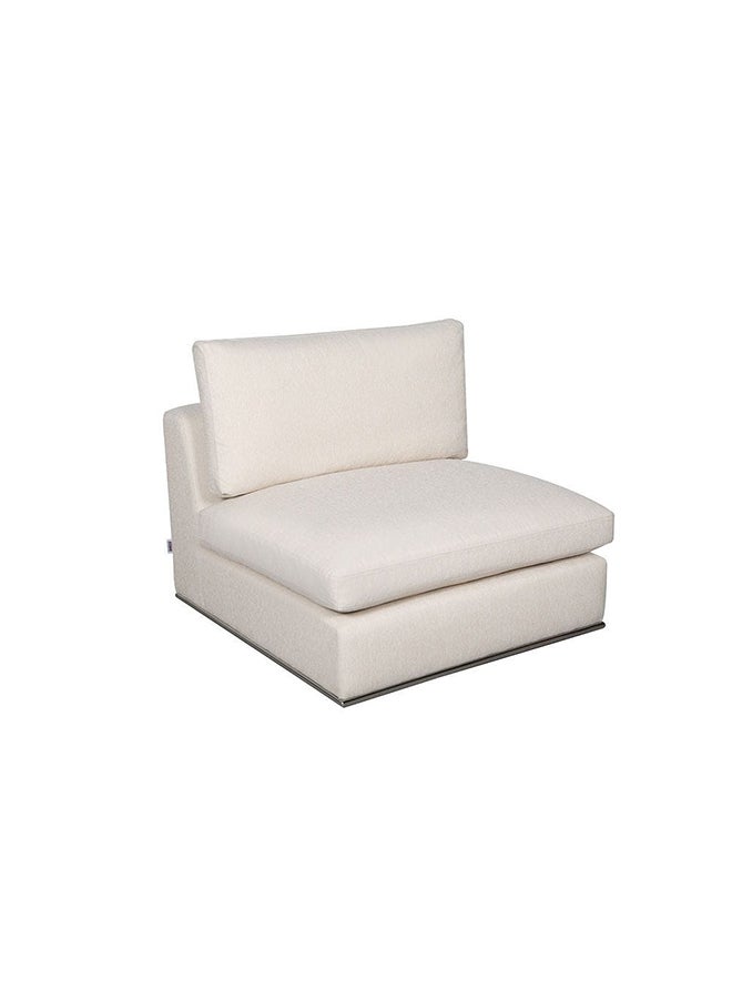 DANUBE HOME Paddington 1 Seater Armless Fabric Modular Sofa Accent Chair Modern Design One Seat Sofas Comfortable Living Room Seating Furniture For Home L 96 x W 103 x H 66 cm Ivory  - Image 2
